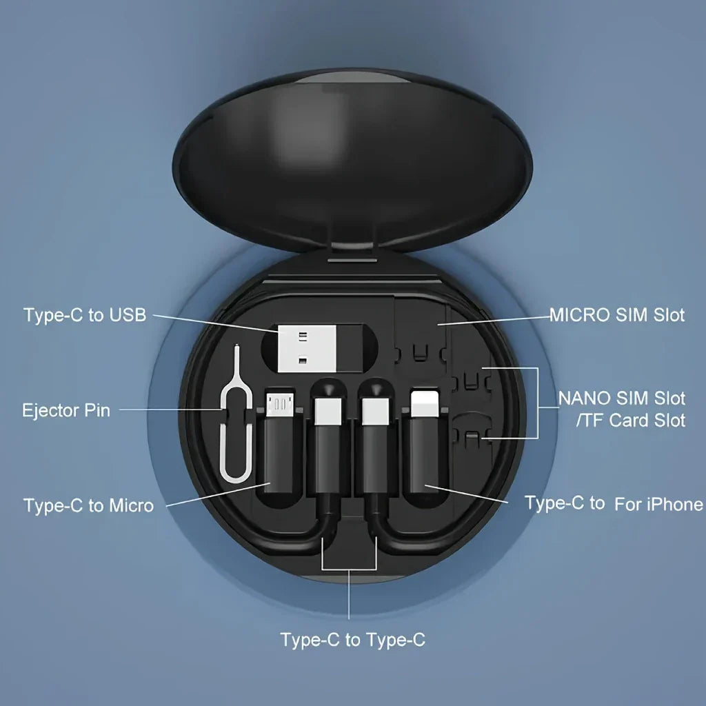 9-in-1 Cable Charger Box for Multi-function